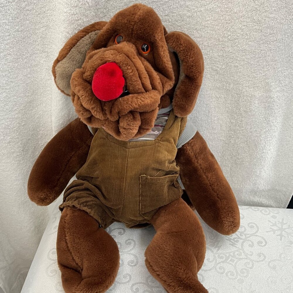 Ganz Wrinkles Brown Plush Dog Hand‎ Puppet #589370
